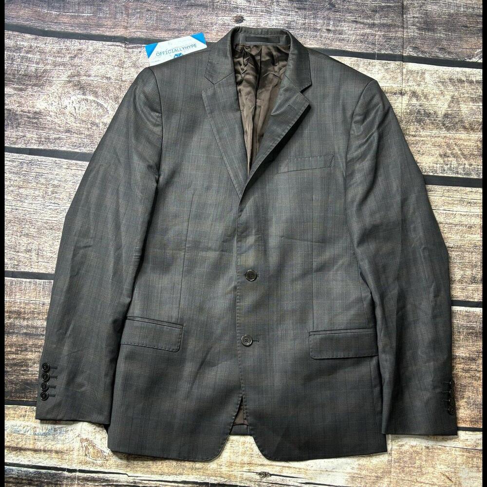 Versace Collection Wool Glen Check Blazer Jacket Men's 48